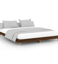 Bettgestell ohne Matratze Braun Eiche 160x200 cm Holzwerkstoff