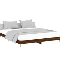 Bettgestell ohne Matratze Braun Eiche 160x200 cm Holzwerkstoff