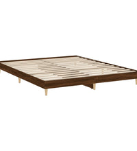 Bettgestell ohne Matratze Braun Eiche 160x200 cm Holzwerkstoff