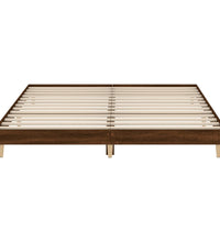 Bettgestell ohne Matratze Braun Eiche 160x200 cm Holzwerkstoff