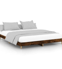 Bettgestell ohne Matratze Räuchereiche 150x200 cm Holzwerkstoff
