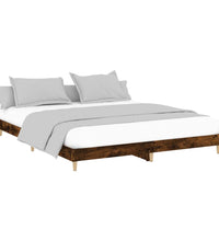 Bettgestell ohne Matratze Räuchereiche 150x200 cm Holzwerkstoff