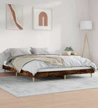 Bettgestell ohne Matratze Räuchereiche 150x200 cm Holzwerkstoff