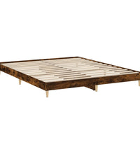 Bettgestell ohne Matratze Räuchereiche 150x200 cm Holzwerkstoff