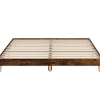 Bettgestell ohne Matratze Räuchereiche 150x200 cm Holzwerkstoff