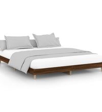 Bettgestell ohne Matratze Braun Eiche 150x200 cm Holzwerkstoff