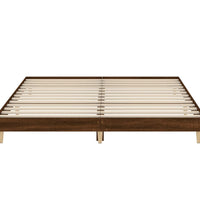 Bettgestell ohne Matratze Braun Eiche 150x200 cm Holzwerkstoff