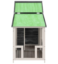 Hundehütte Grau 143x60,5x109 cm Massivholz Kiefer