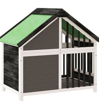 Hundehütte Grau 96x60,5x87 cm Massivholz Kiefer