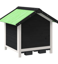 Hundehütte Grau 65x65x61,5 cm Massivholz Kiefer