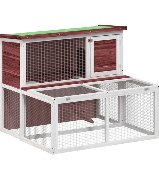 Kaninchenstall Mokka 102x90x84,5 cm Massivholz Kiefer