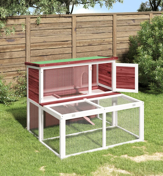 Kaninchenstall Mokka 102x90x84,5 cm Massivholz Kiefer
