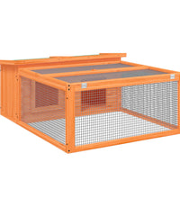 Kaninchenstall Braun 117,5x97x47,5 cm Massivholz Kiefer
