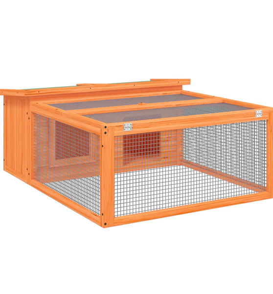 Kaninchenstall Braun 117,5x97x47,5 cm Massivholz Kiefer