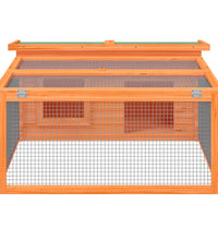 Kaninchenstall Braun 117,5x97x47,5 cm Massivholz Kiefer