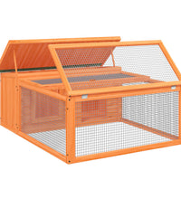 Kaninchenstall Braun 117,5x97x47,5 cm Massivholz Kiefer