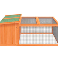 Kaninchenstall Braun 117,5x97x47,5 cm Massivholz Kiefer