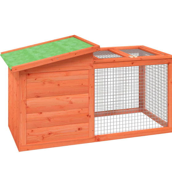 Kaninchenstall Braun 100,5x54x55 cm Massivholz Kiefer