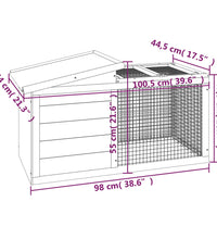 Kaninchenstall Braun 100,5x54x55 cm Massivholz Kiefer