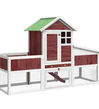 Kaninchenstall Mokka 170x63x113 cm Massivholz Kiefer