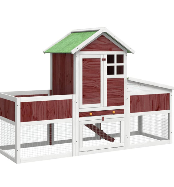 Kaninchenstall Mokka 170x63x113 cm Massivholz Kiefer