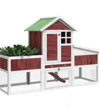 Kaninchenstall Mokka 170x63x113 cm Massivholz Kiefer