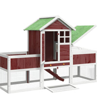 Kaninchenstall Mokka 170x63x113 cm Massivholz Kiefer