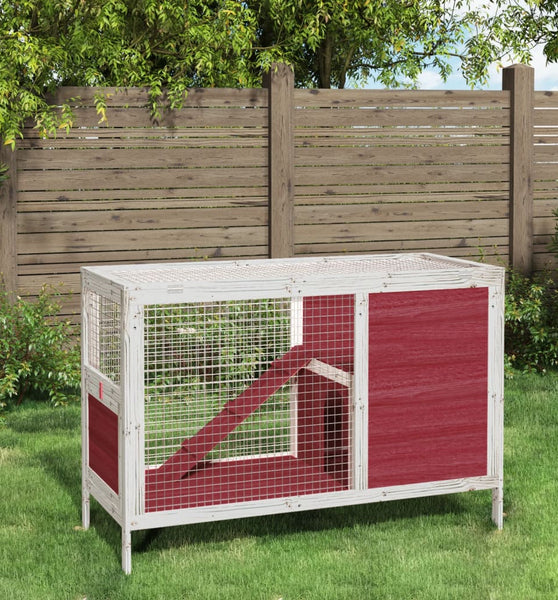 Kaninchenstall Mokka 103x44x69,5 cm Massivholz Kiefer