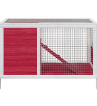 Kaninchenstall Rot 103x44x69,5 cm Massivholz Kiefer