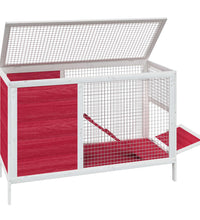 Kaninchenstall Rot 103x44x69,5 cm Massivholz Kiefer