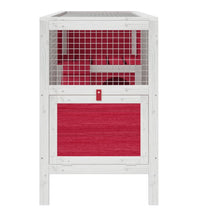 Kaninchenstall Rot 103x44x69,5 cm Massivholz Kiefer