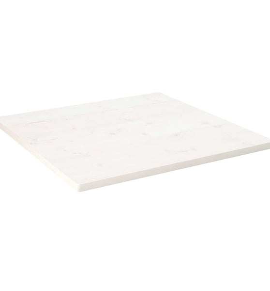 Tischplatte Weiß 80x80x2,5 cm Massivholz Kiefer Quadratisch