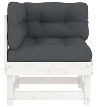 Ecksofa mit Kissen Weiß Massivholz Kiefer