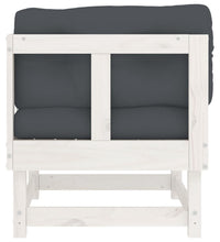 Ecksofa mit Kissen Weiß Massivholz Kiefer