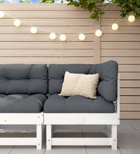 Ecksofa mit Kissen Weiß Massivholz Kiefer