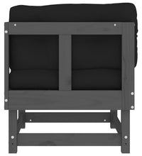 Ecksofa mit Kissen Grau Massivholz Kiefer