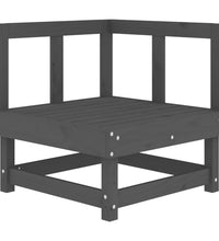 Ecksofa mit Kissen Grau Massivholz Kiefer