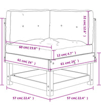 Ecksofa mit Kissen Grau Massivholz Kiefer