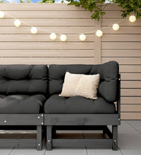 Ecksofa mit Kissen Grau Massivholz Kiefer