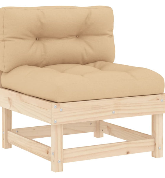 Mittelsofa mit Kissen Massivholz Kiefer