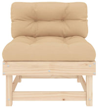 Mittelsofa mit Kissen Massivholz Kiefer