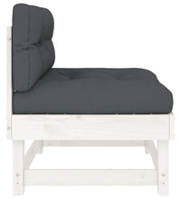 Mittelsofa mit Kissen Weiß Massivholz Kiefer