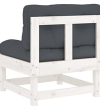 Mittelsofa mit Kissen Weiß Massivholz Kiefer