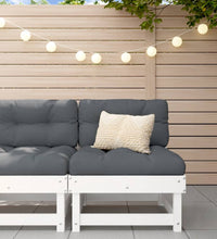 Mittelsofa mit Kissen Weiß Massivholz Kiefer