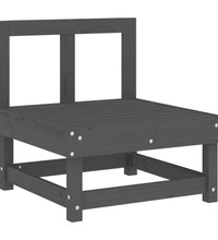 Mittelsofa mit Kissen Grau Massivholz Kiefer