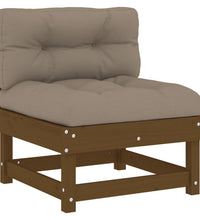 Mittelsofa mit Kissen Honigbraun Massivholz Kiefer