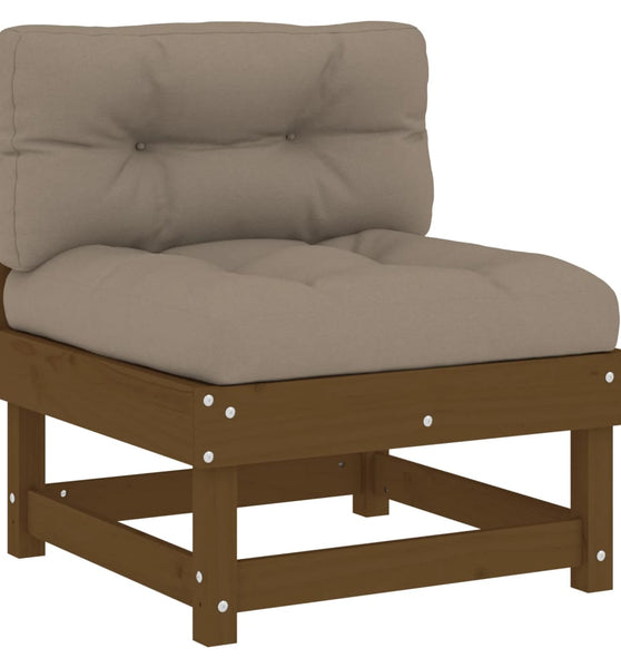 Mittelsofa mit Kissen Honigbraun Massivholz Kiefer