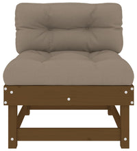 Mittelsofa mit Kissen Honigbraun Massivholz Kiefer