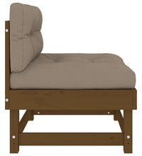 Mittelsofa mit Kissen Honigbraun Massivholz Kiefer