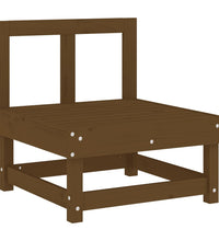 Mittelsofa mit Kissen Honigbraun Massivholz Kiefer